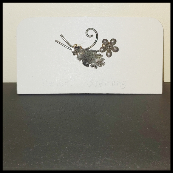 Vintage Celart Costume Jewelry Sterling Flower Pin - Picture 2 of 5